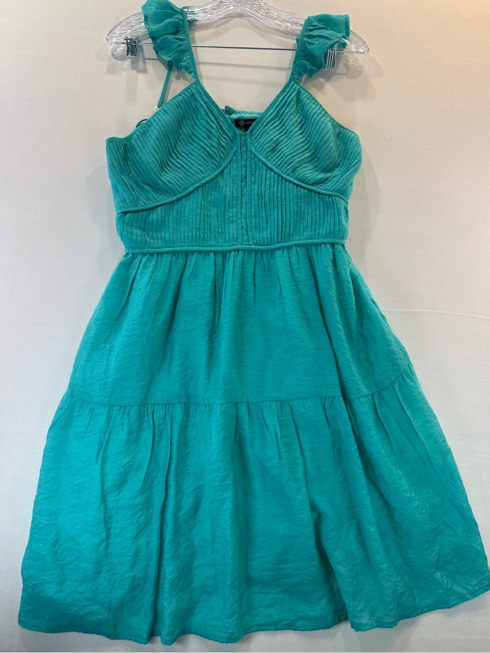 Versona Teal Tiered Sundress with Ruffled Straps